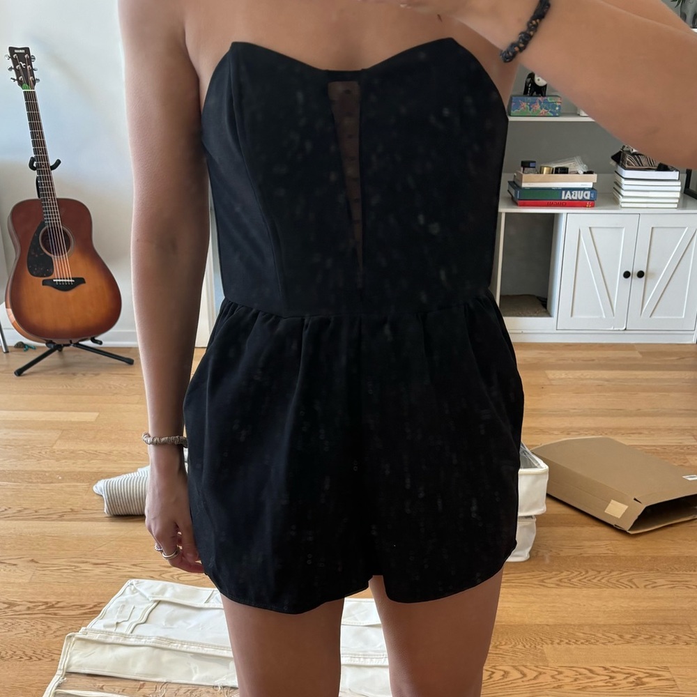 Urban Outfitters Cut Out Black Romper Size 6/8